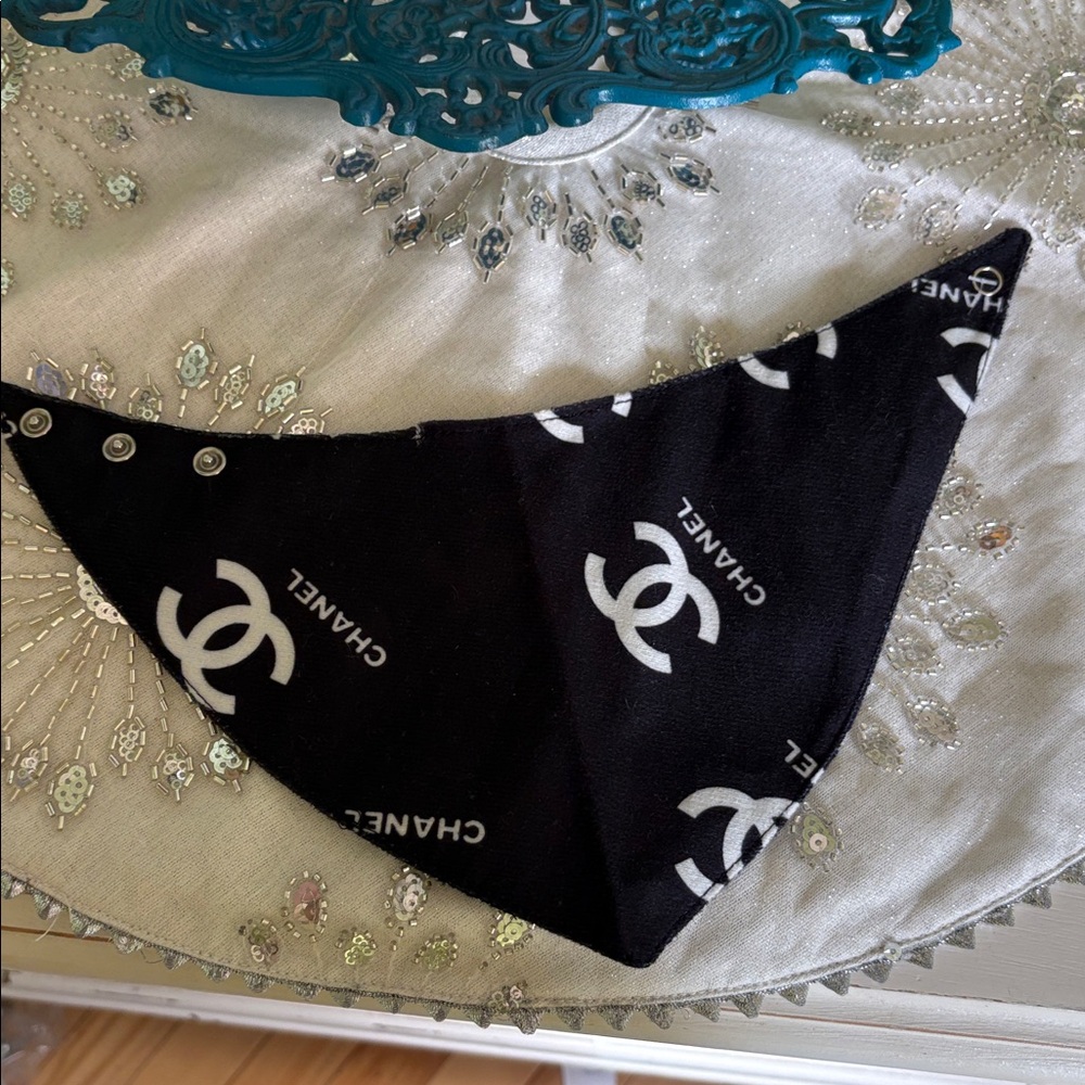 CHANEL Inspired  Logo Bandana! 
This has to be faux? 
Gifted to me